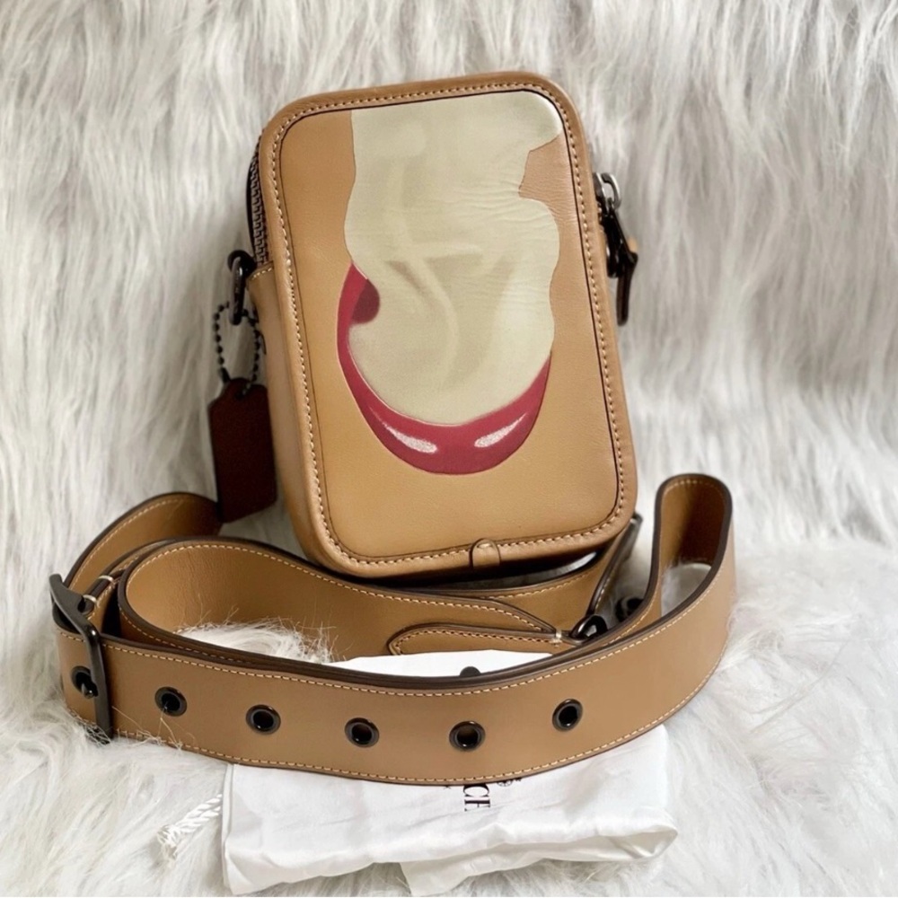 NWOT Coach X Tom Wesselmann Rogue Crossbody leather with dust bag!